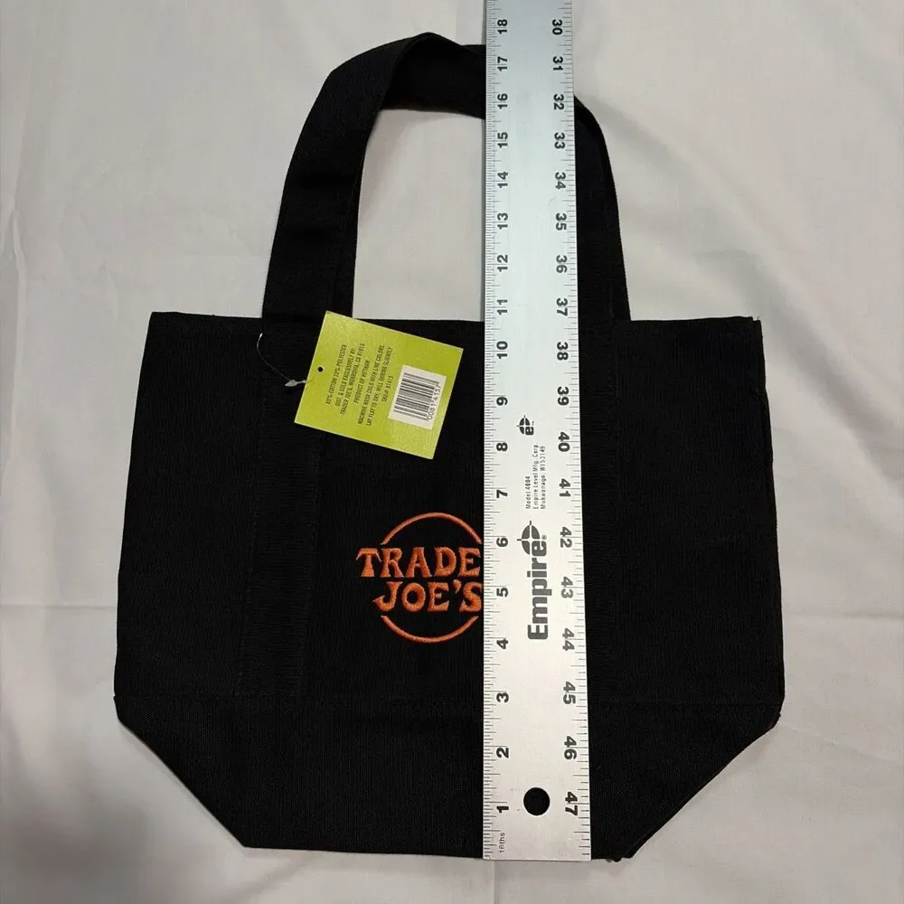 Limited Edition Trader Joe's Trick Or Treat Canvas Tote Bag In Black